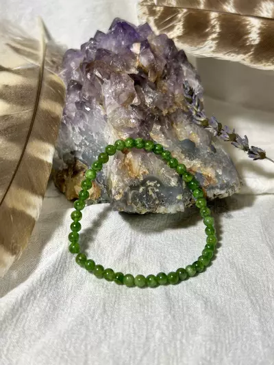 plant/Chrome Diopside Stretch Bracelet - small wrist-0-thumbnail