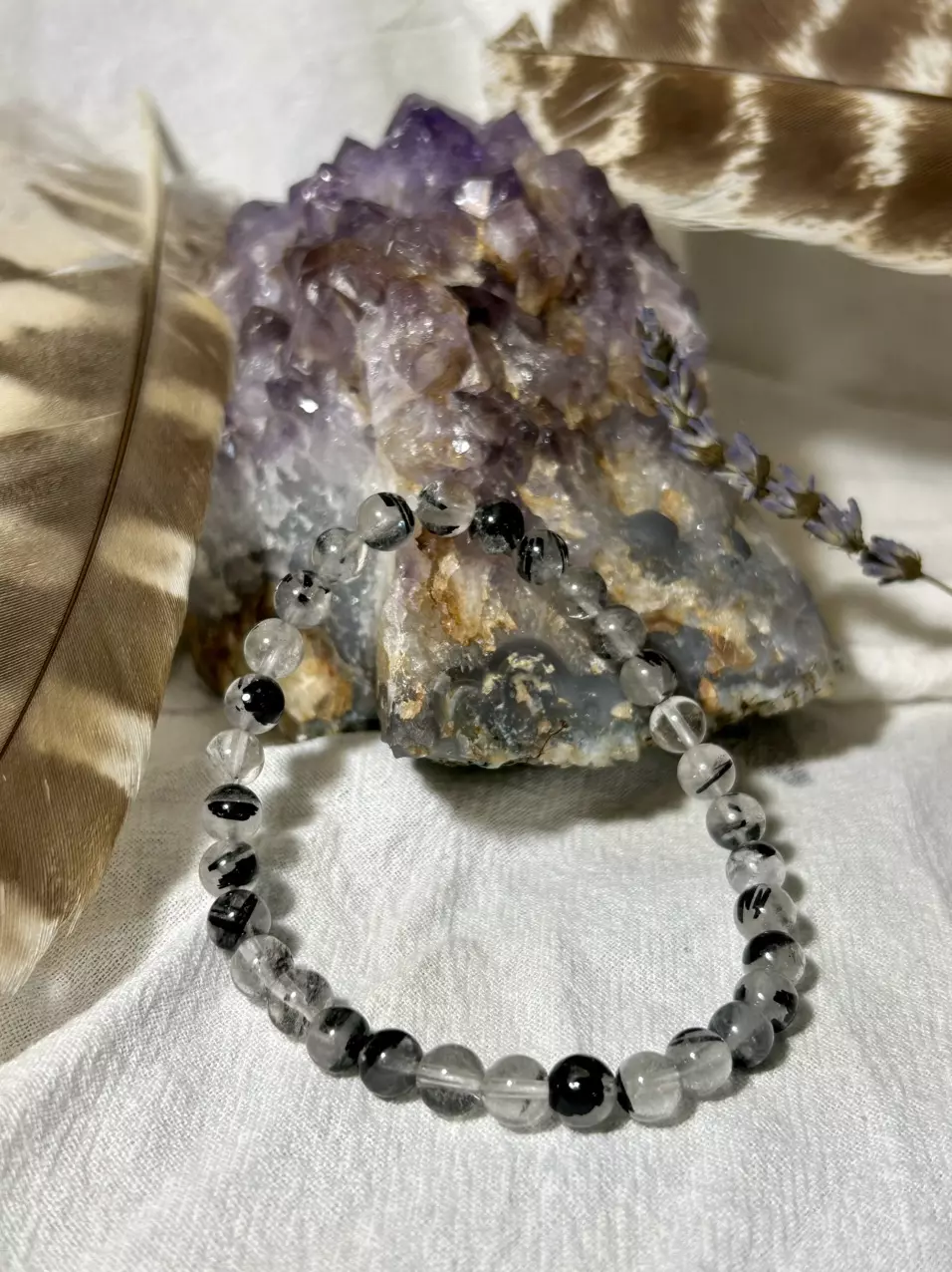 plant/Tourmaline Included Quartz - large wrist-0