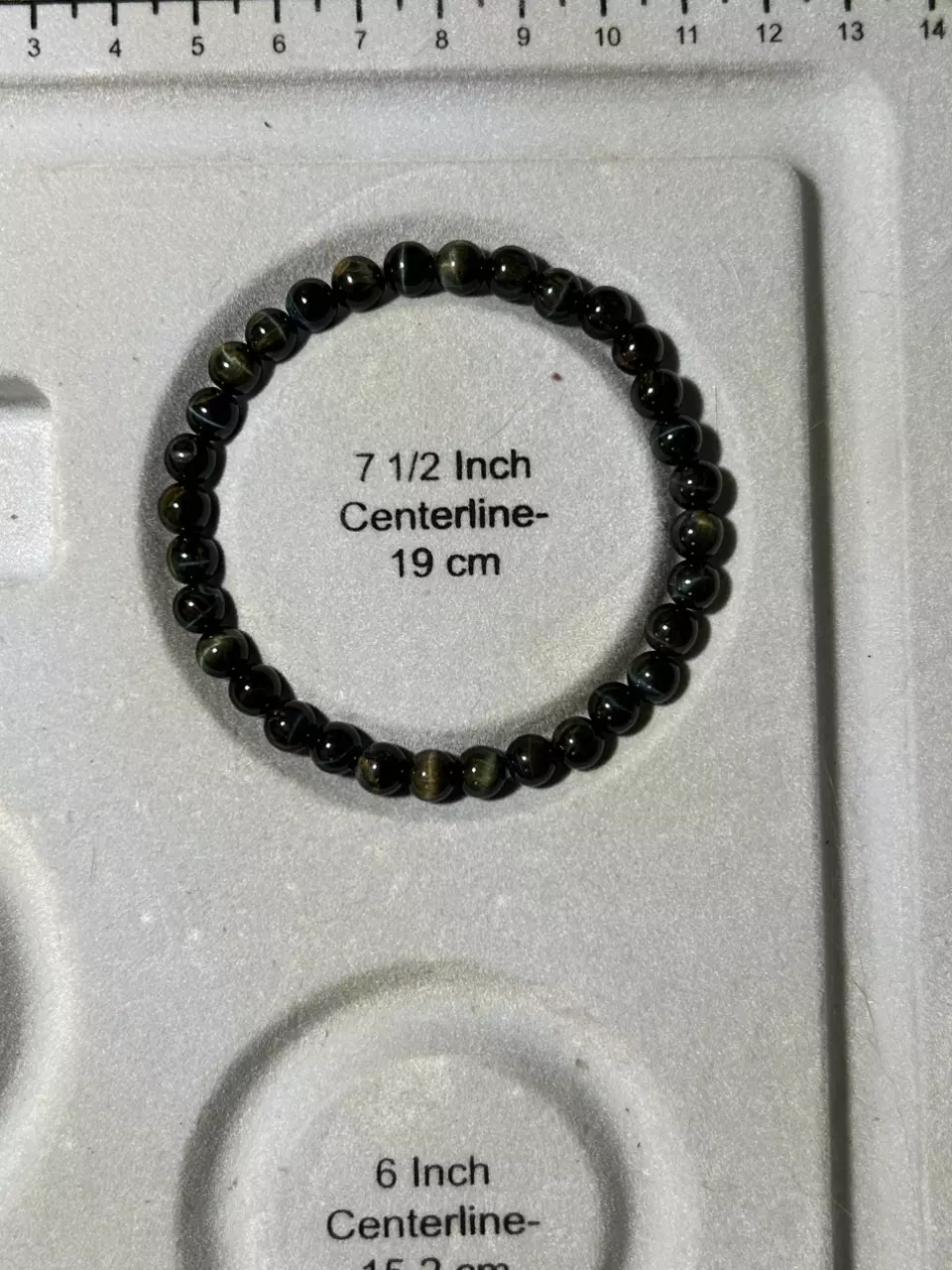 plant/Blue Tiger’s Eye Stretch Bracelet - large wrist-1