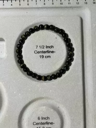 plant/Blue Tiger’s Eye Stretch Bracelet - large wrist-1-thumbnail