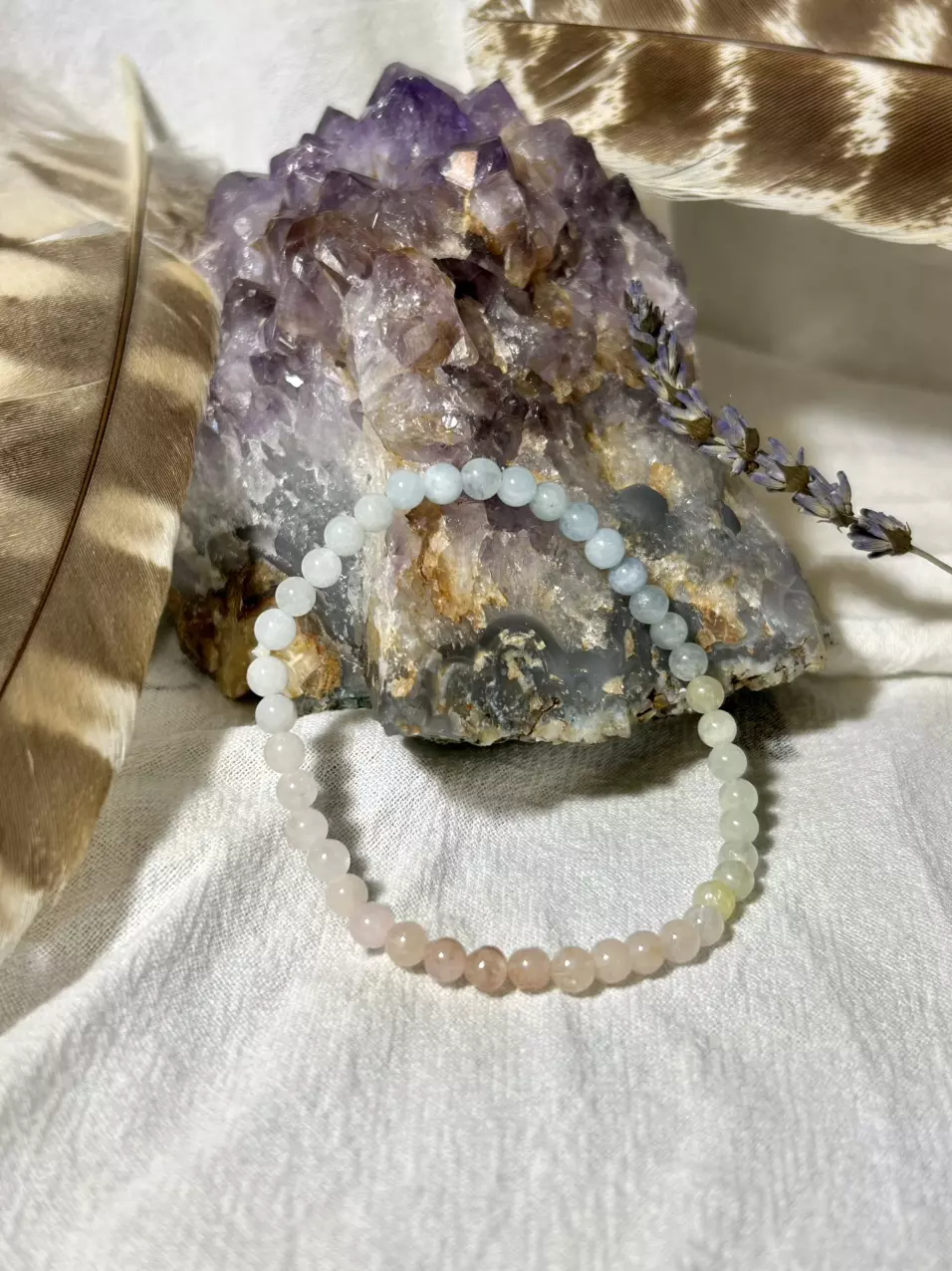 plant/Mixed Beryl Stretch Bracelet-0