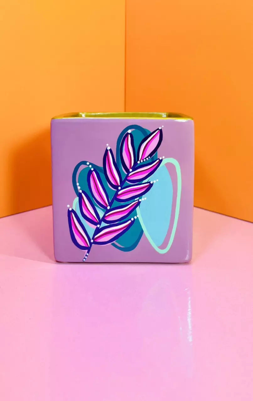 plant/Hand Painted Square Pot 4 in. | Tulip Fields #BOJU101-1