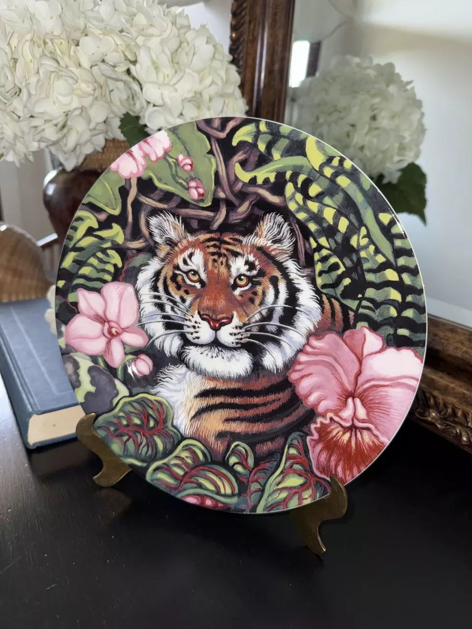 plant/Fitz & Floyd “Exotic Jungle” Tiger Bone China Plate – 9.25”-0