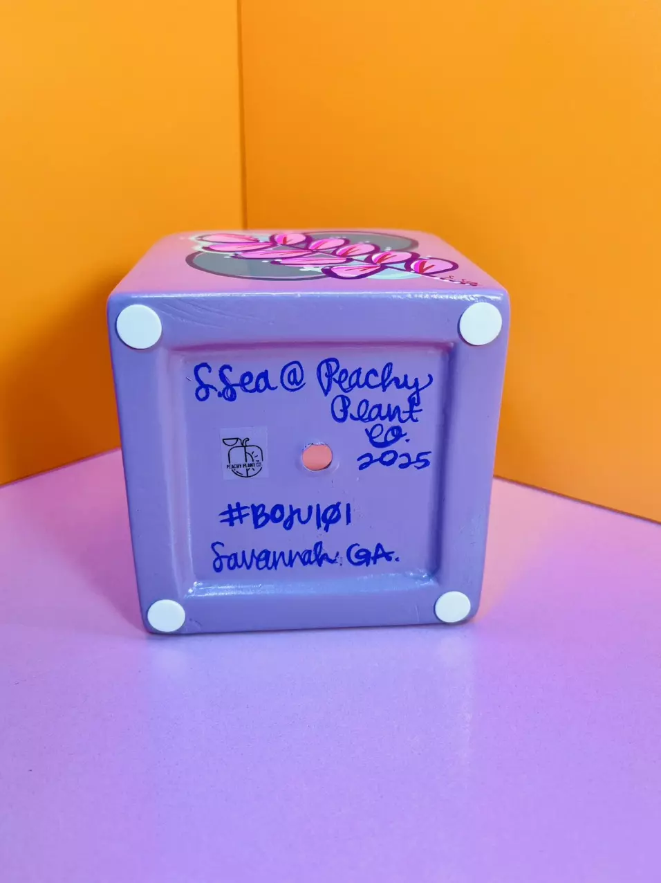 plant/Hand Painted Square Pot 4 in. | Tulip Fields #BOJU101-8