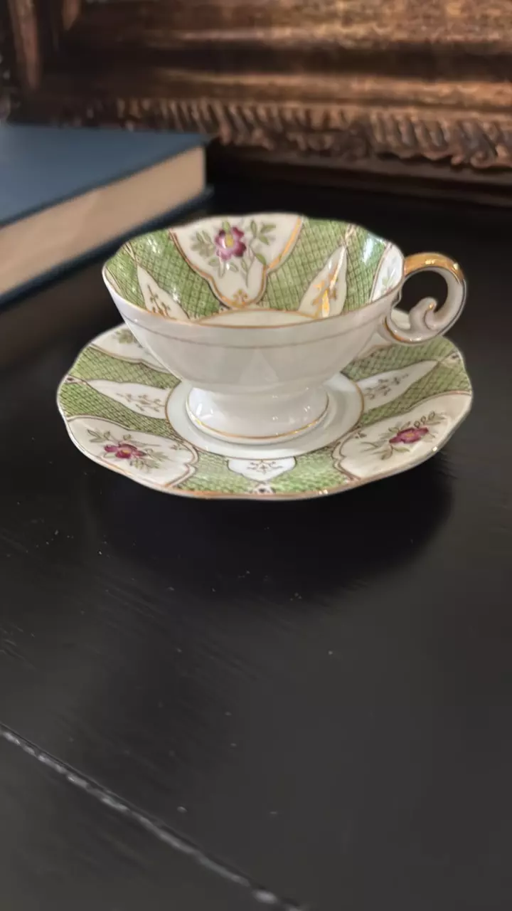 plant/Vintage UCAGCO Hand Painted Teacup & Saucer – Made in Japan-1