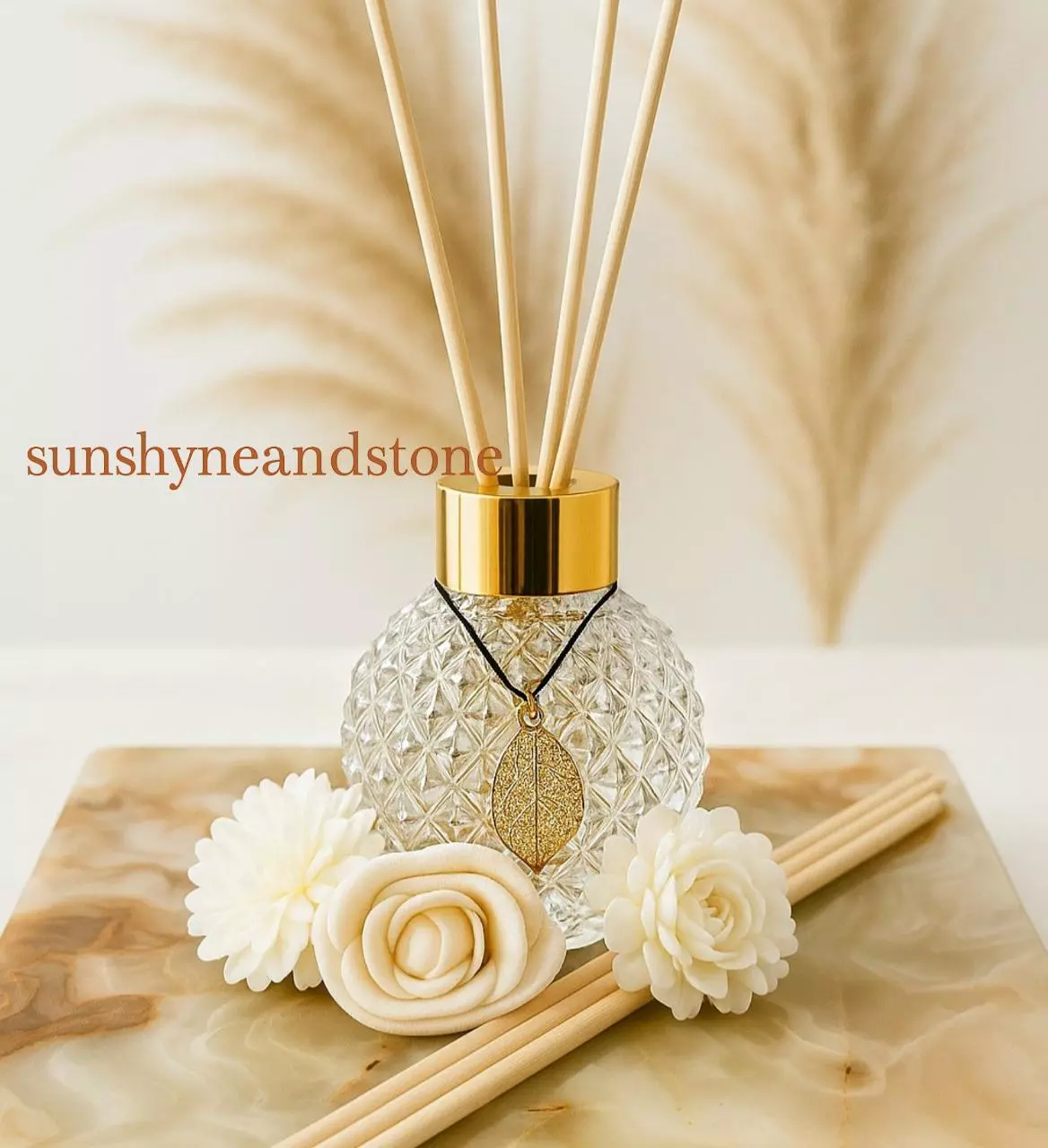 plant/Large Glass Reed Diffuser W/Reeds-0