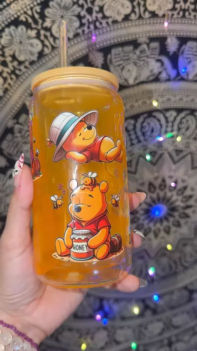 plant/16 oz Winnie the Pooh snow globe tumbler (honey drip)-0-thumbnail