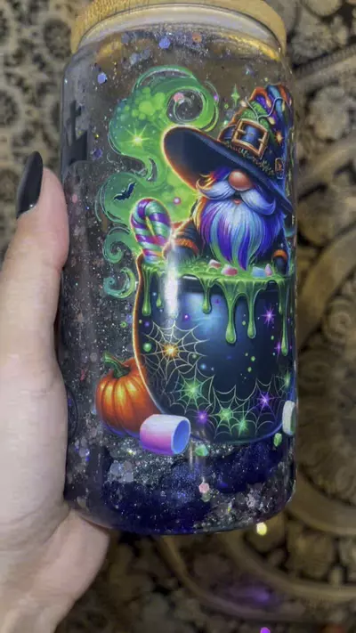 plant/16 oz Gnome snow globe tumbler-0-thumbnail