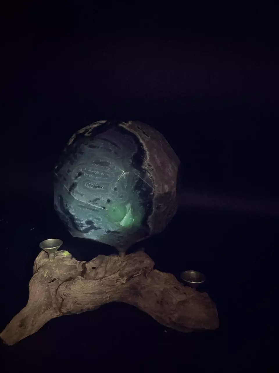 plant/Volcano Agate Sphere-1