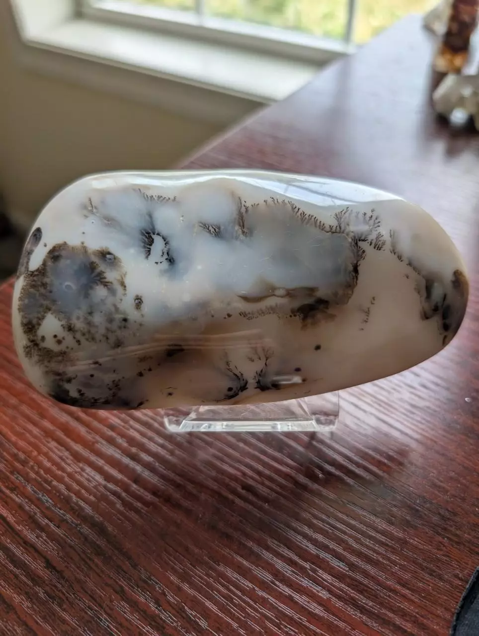 Dendritic agate slab