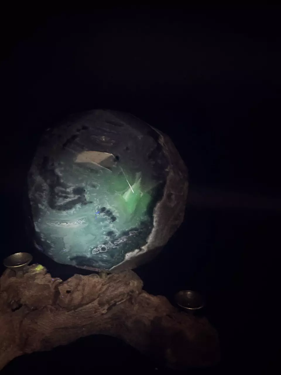 plant/Volcano Agate Sphere-2