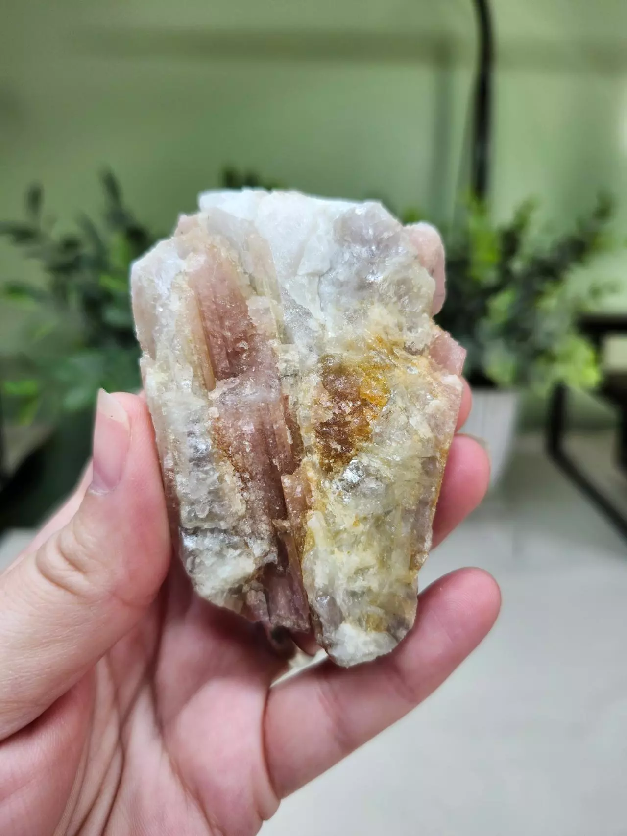 plant/Pink Tourlamine in Milky Quartz matrix (2)-0