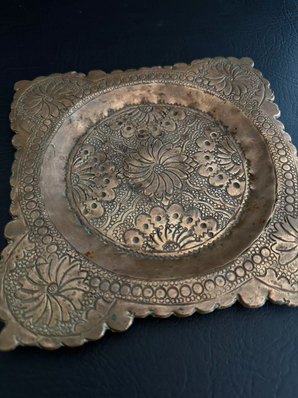plant/Copper Plate Saucer Drip Pan-1