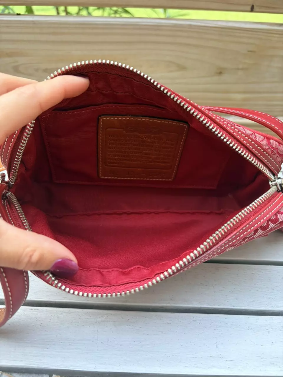plant/507. Vintage Coach micro c sig canvas camera bag-1