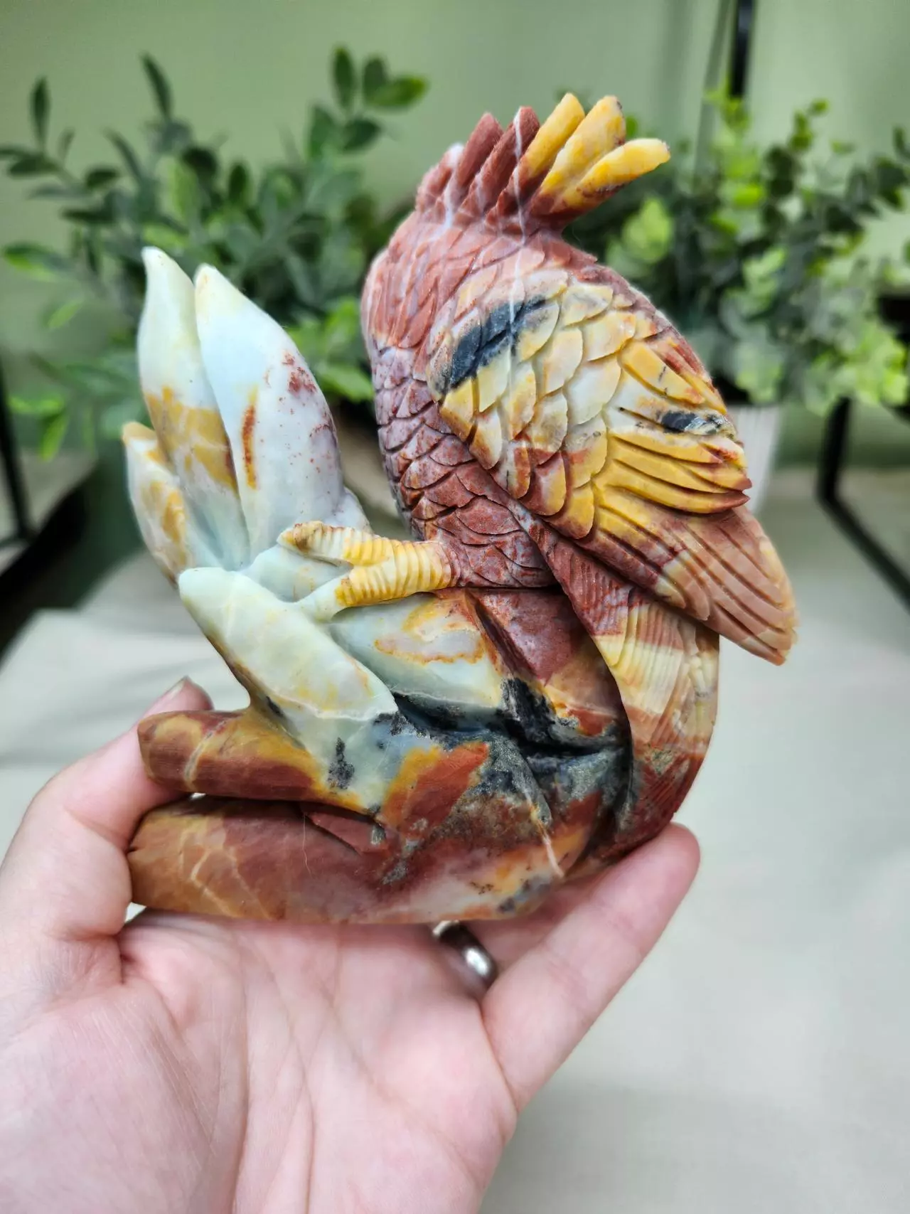 plant/Amazonite parrot carving-1