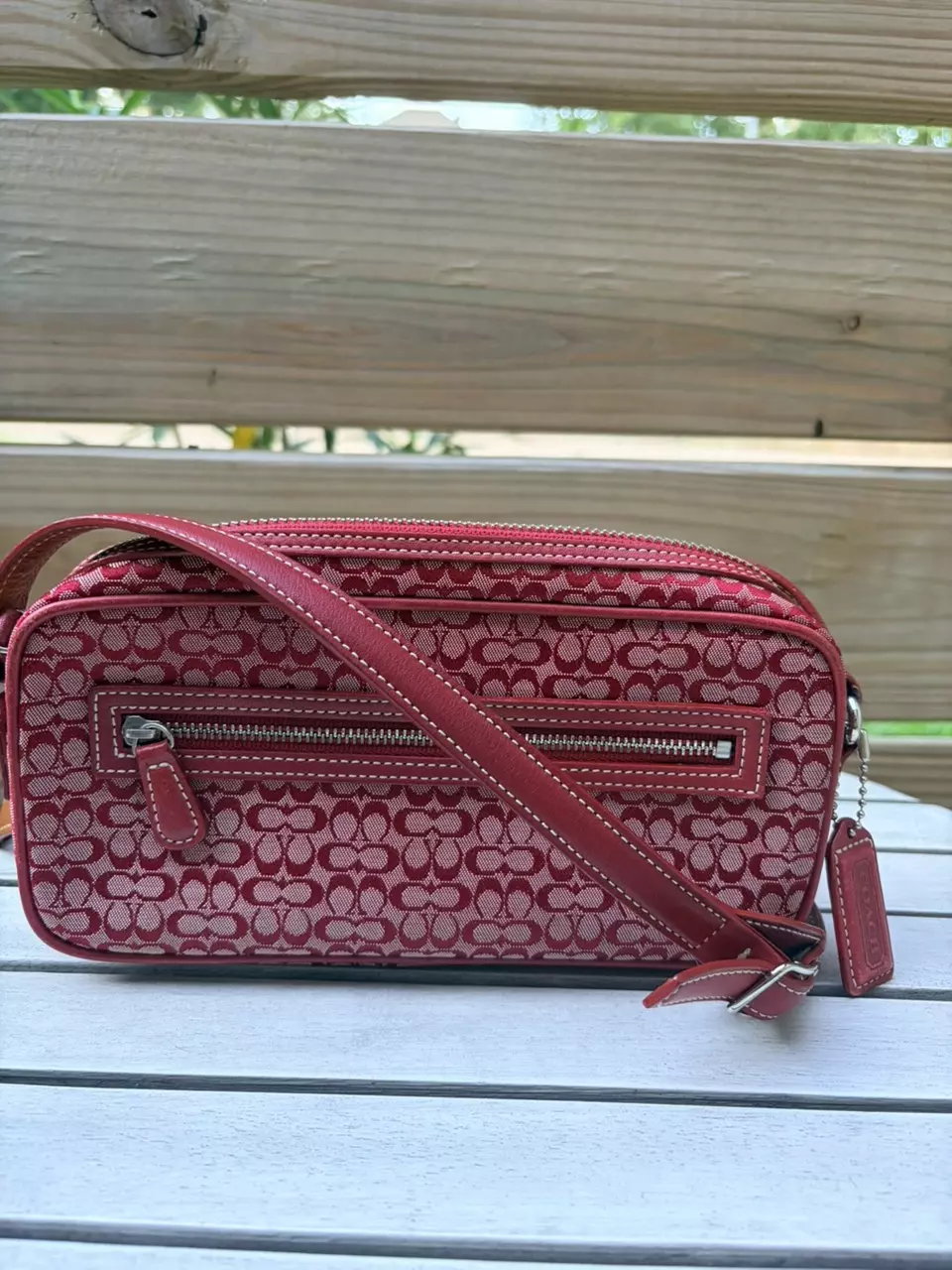 plant/507. Vintage Coach micro c sig canvas camera bag-0