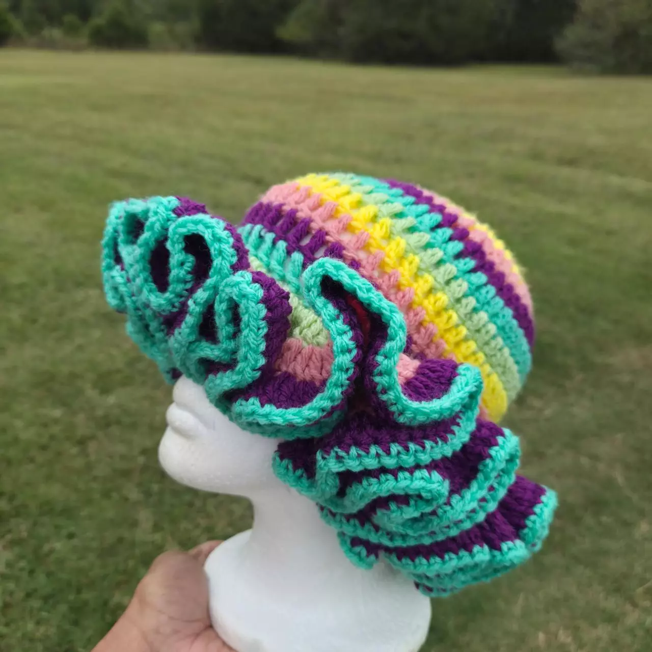 plant/Easter Jelly Beans Luxe Aura Crochet Ruffled Hat - Slay’d Studio-1