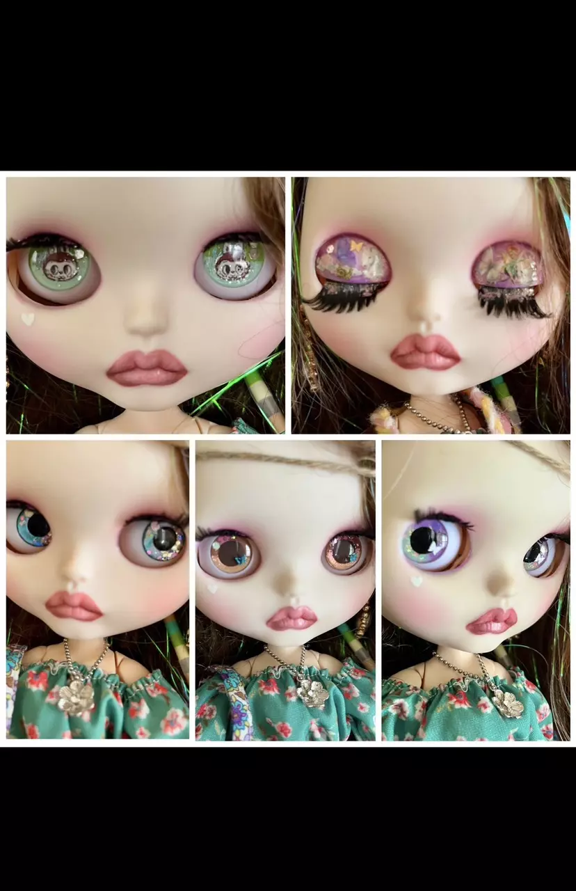 plant/Labubu garden fairy custom blythe doll w sparkling hair & eyes-1
