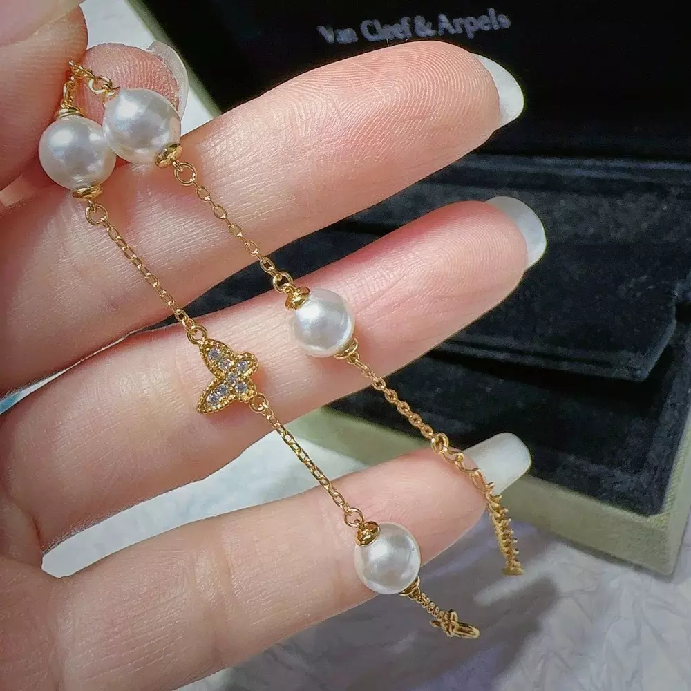 plant/S925 bracelet no pearls including suitable for 6-8mm pearls-0
