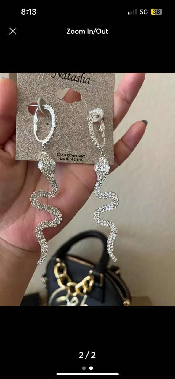 plant/Rhinestones snake earrimgs from Nordstrom NWT-0