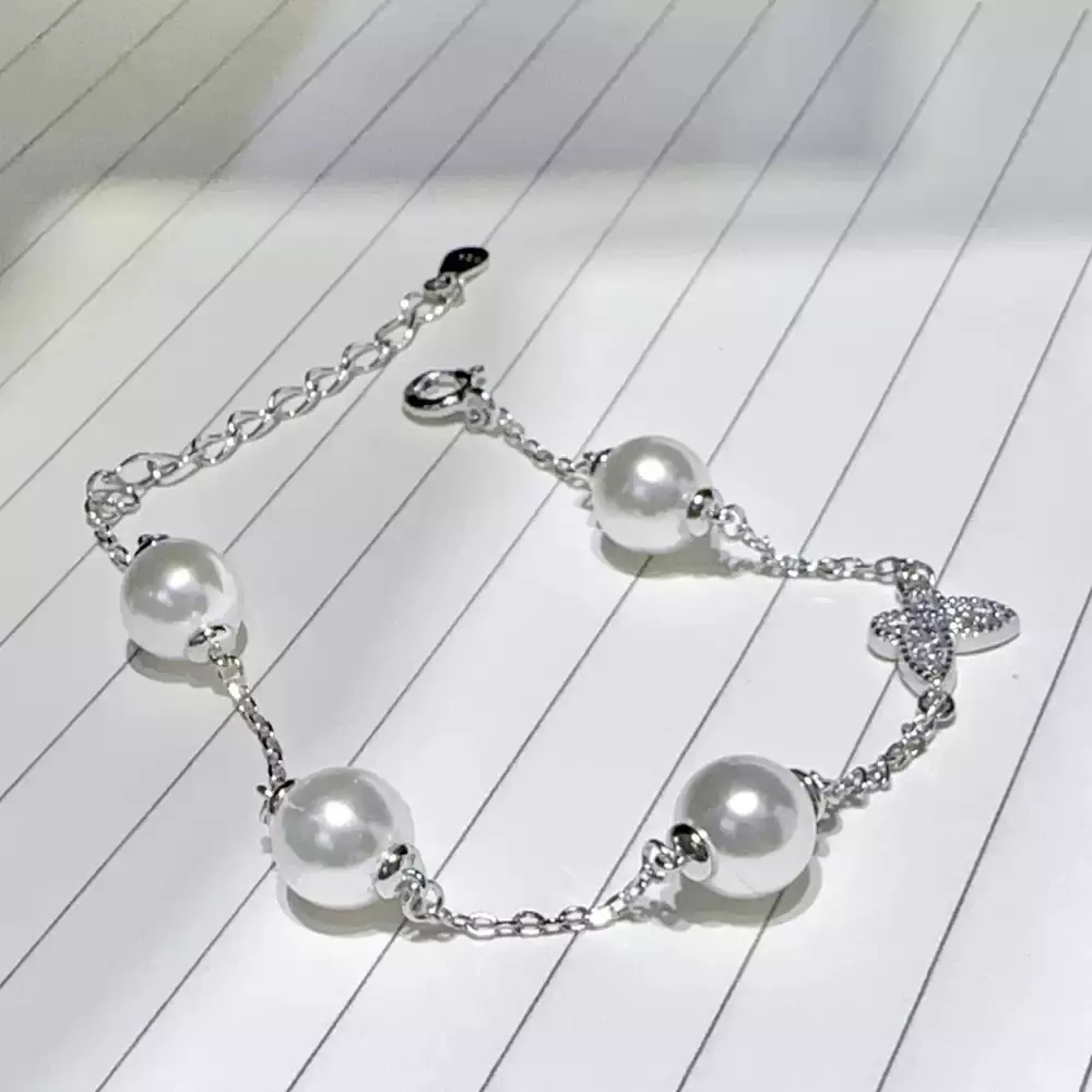 plant/S925 bracelet no pearls including suitable for 6-8mm pearls-1