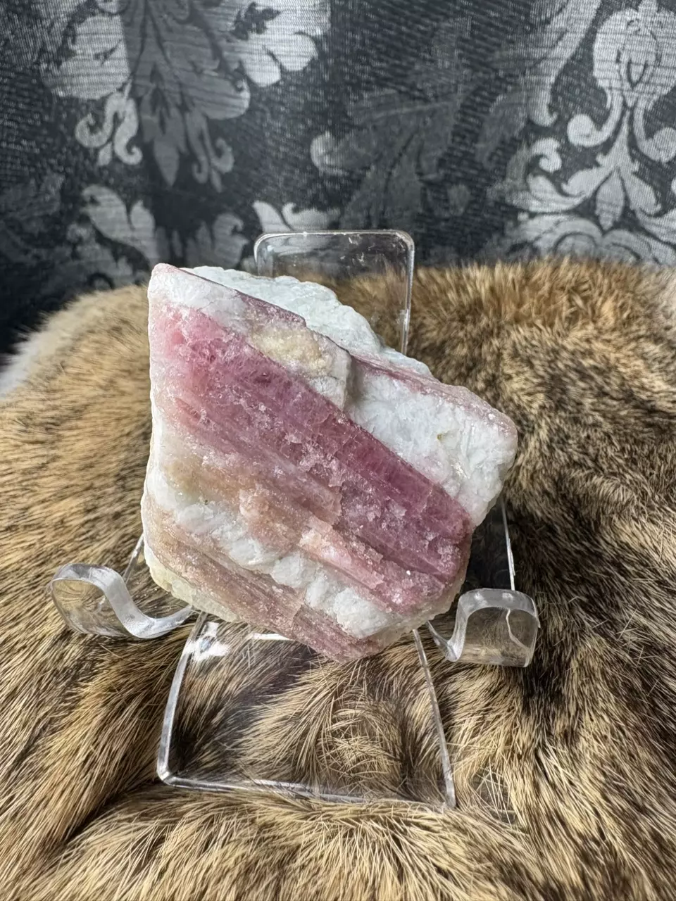 plant/Pink tourmaline in quartz-1