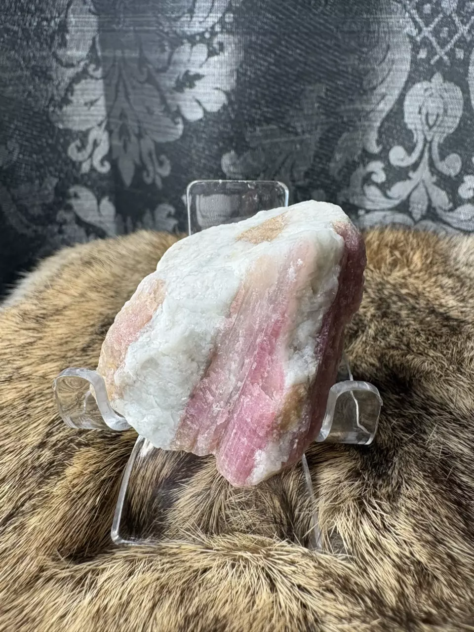 plant/Pink tourmaline in quartz-0