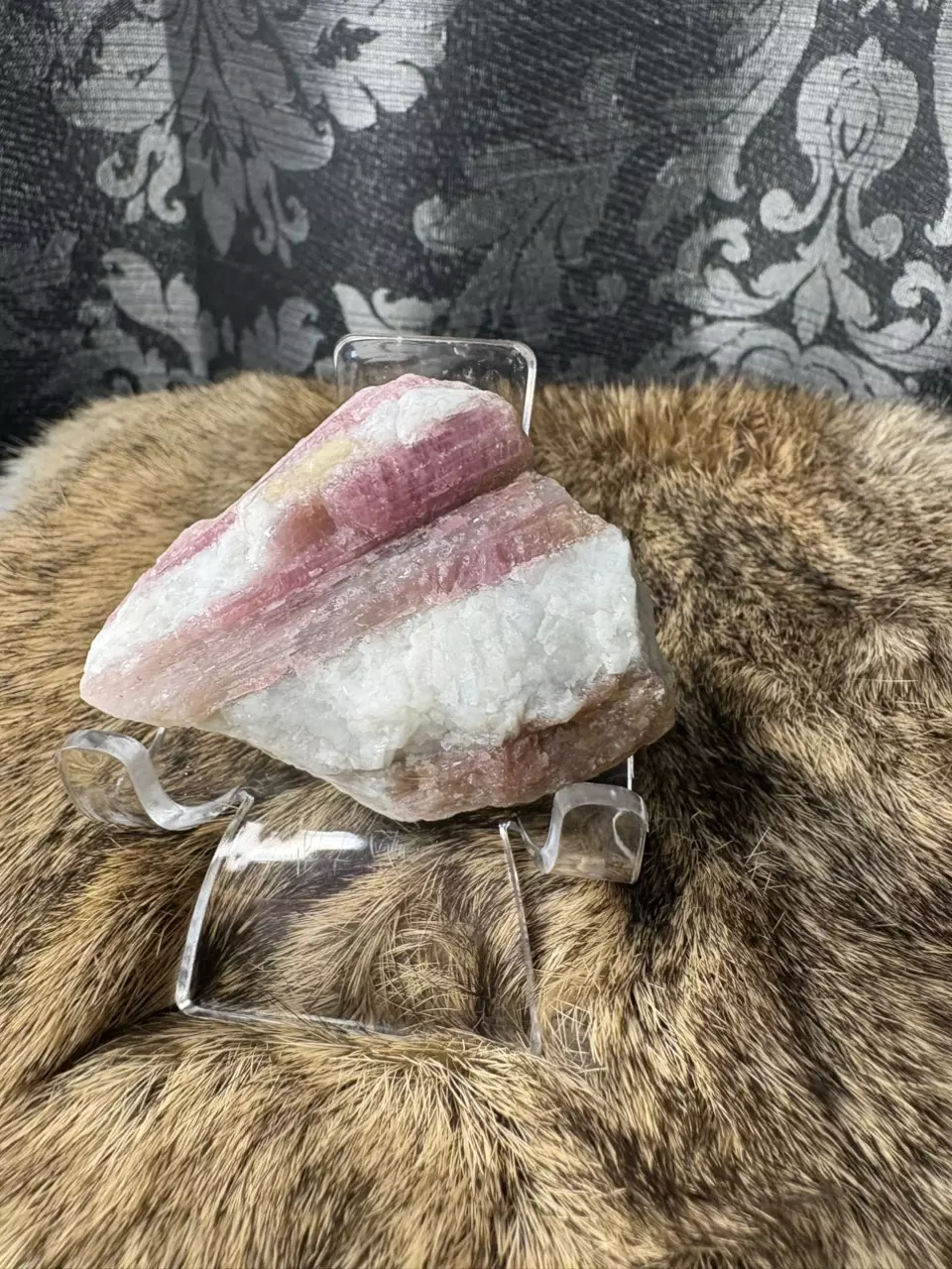 plant/Pink tourmaline in quartz-2