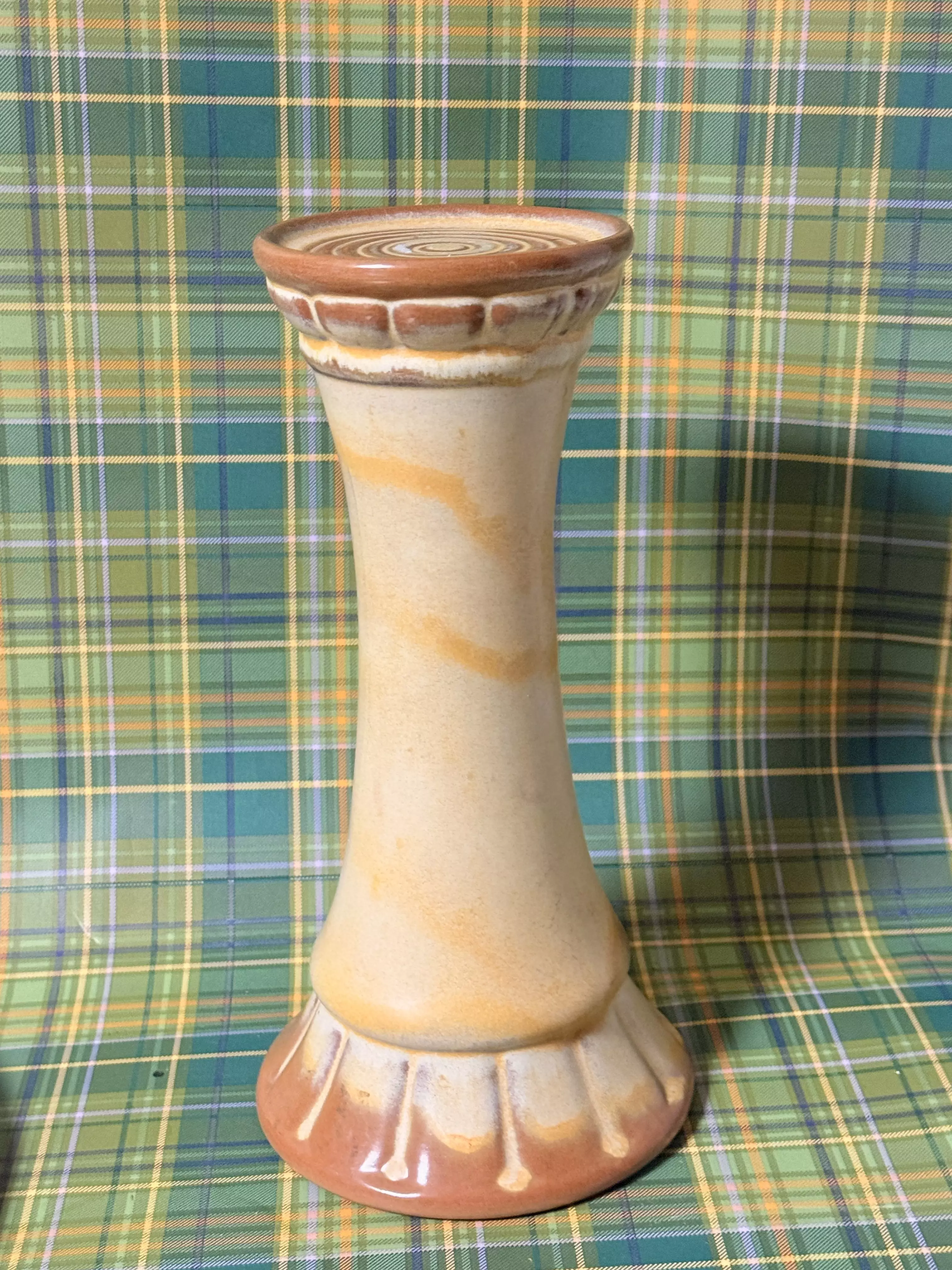 plant/Frankoma Prairie Tan Pottery Pedestal 10" Tall-0