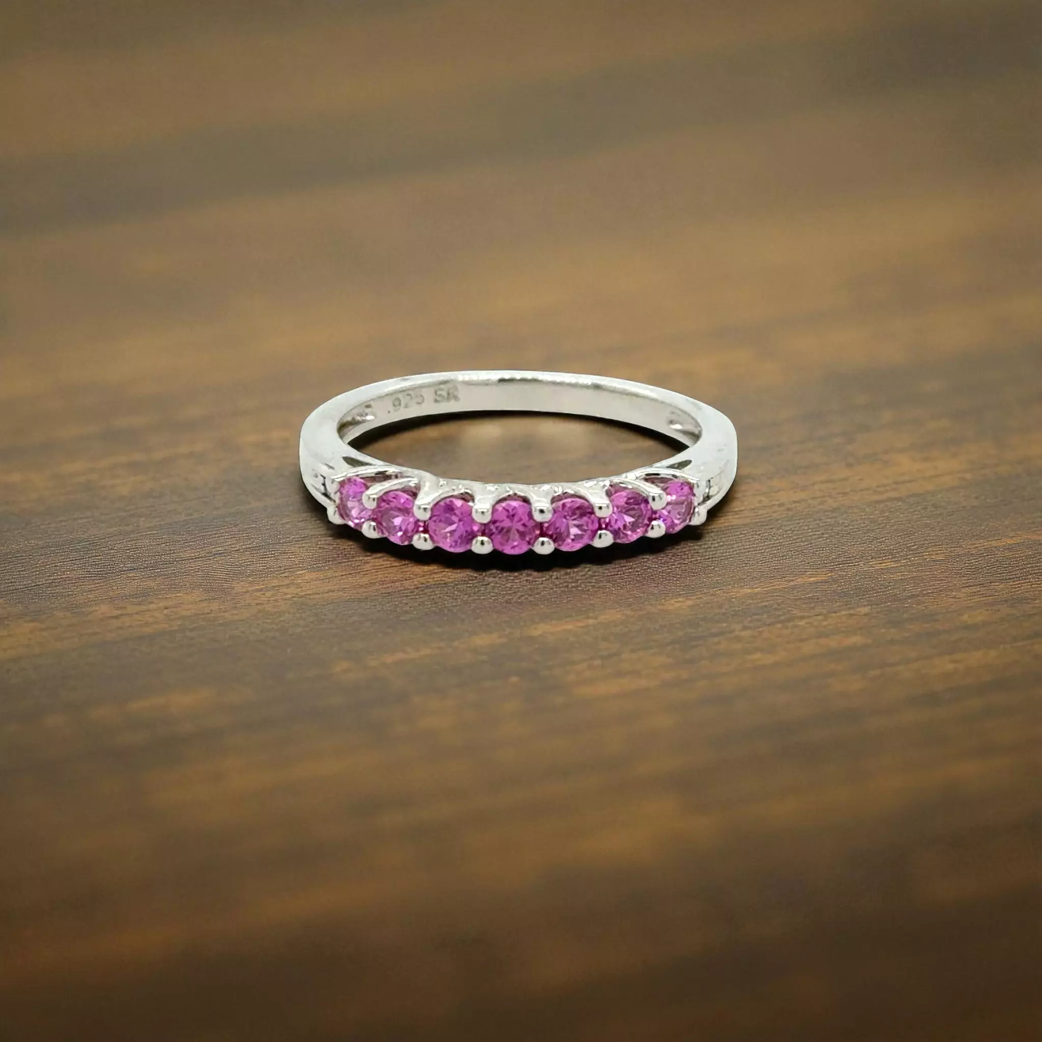 plant/Lab Created Pink Sapphire and Diamond Ring in 925 Sterling Silver-0