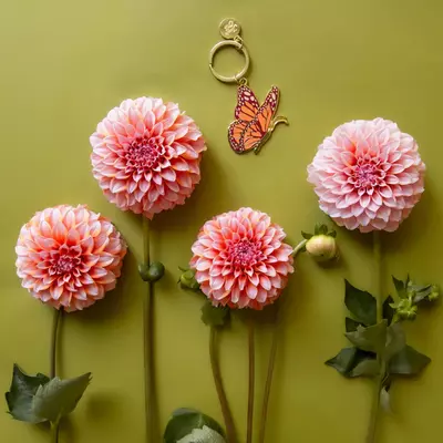 plant/Butterfly Enamel Keychain-0-thumbnail