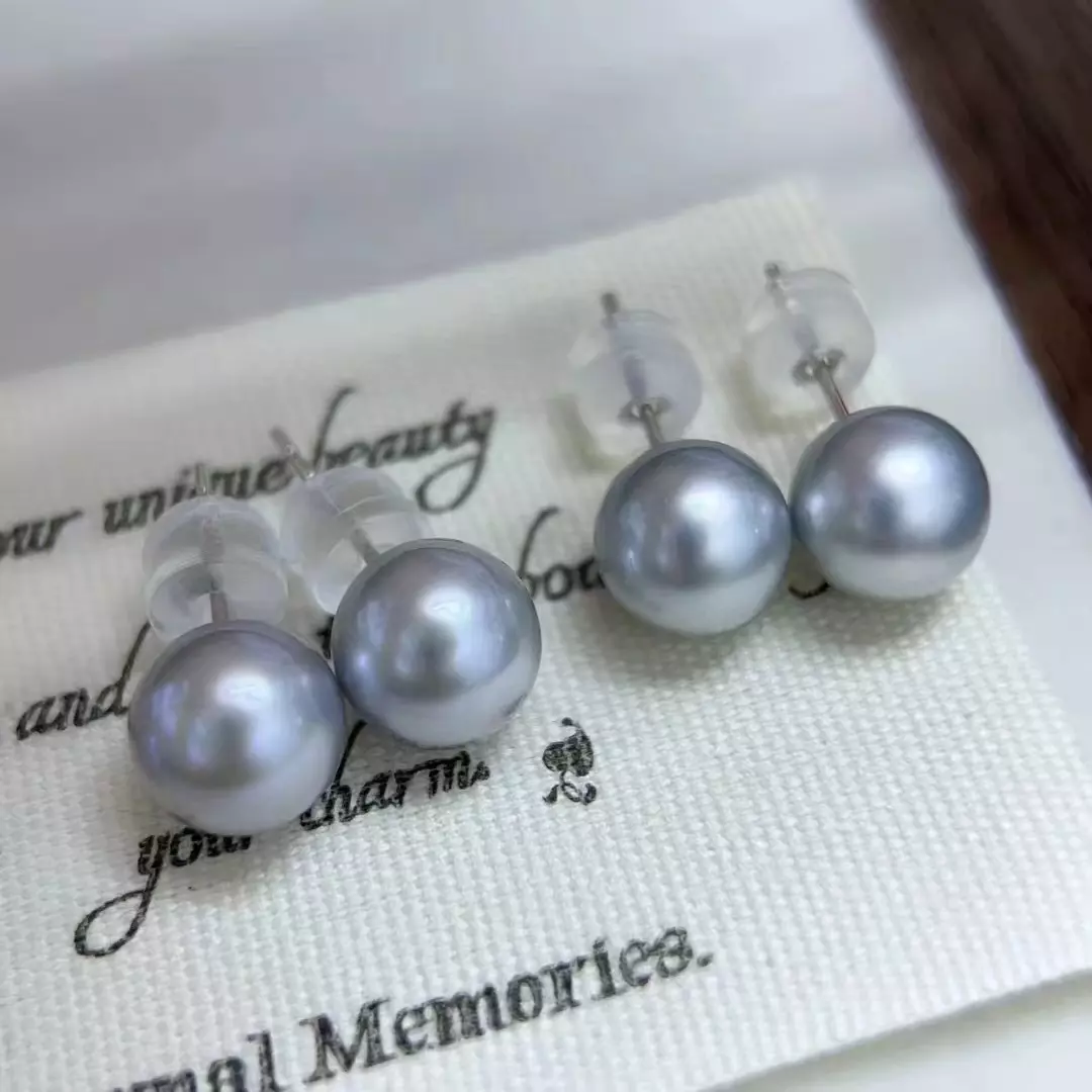 plant/The light blue pearls earring with S925-2