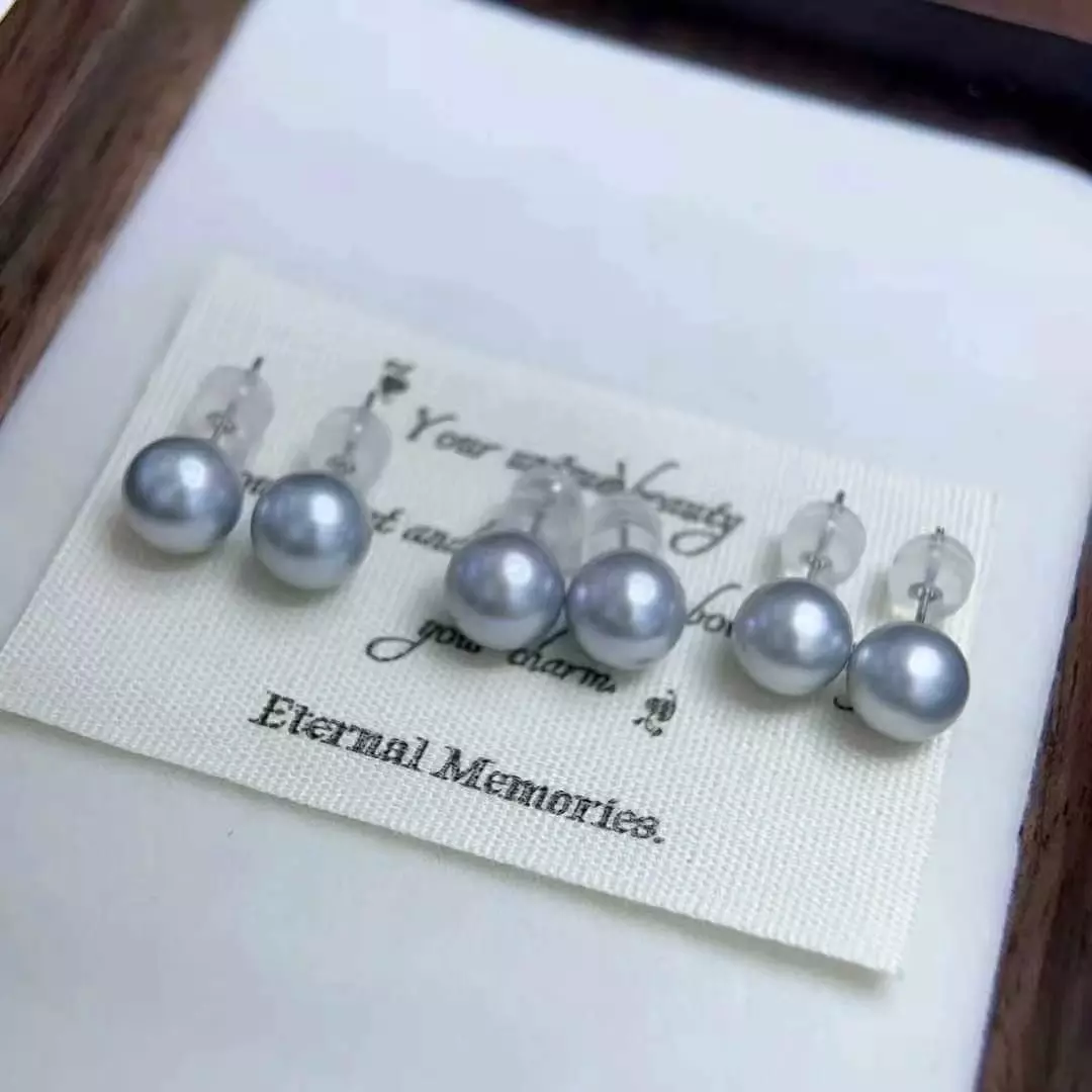 plant/The light blue pearls earring with S925-0