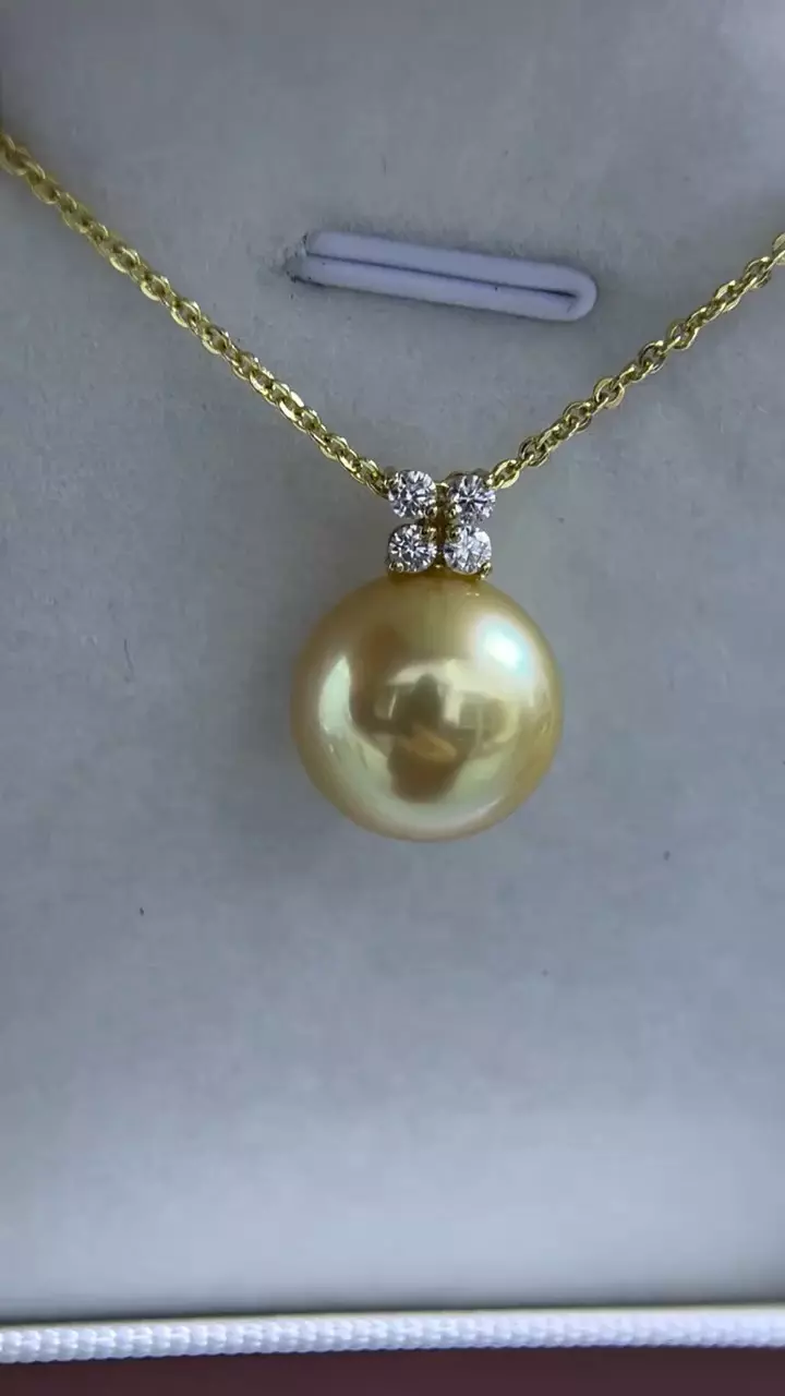 plant/12-13mm clover 🍀 18k gold necklace-0