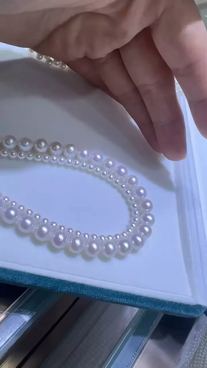 plant/Big and small double necklace perfect round and color-0