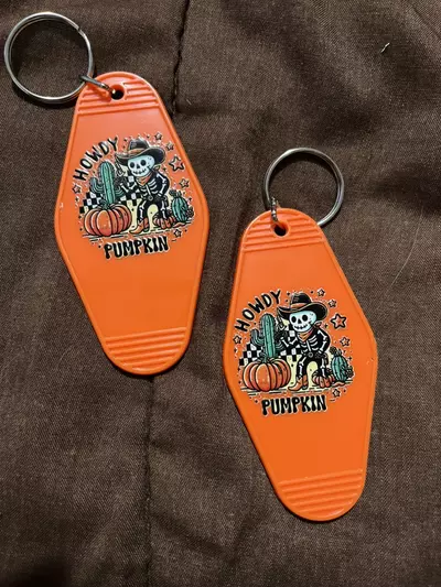 plant/“Howdy, Pumpkin” orange Motel Keychain 👻🎃-2-thumbnail