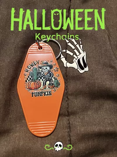 plant/“Howdy, Pumpkin” orange Motel Keychain 👻🎃-4-thumbnail