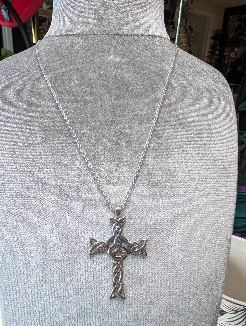 plant/#142 Celtic cross necklace-0