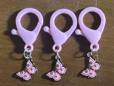 plant/Pink butterfly stitch markers-0-thumbnail