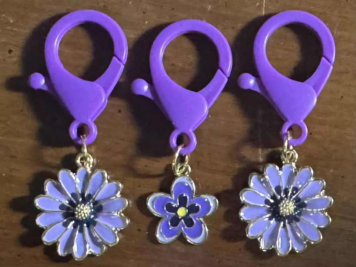 plant/Purple flower stitch markers-0