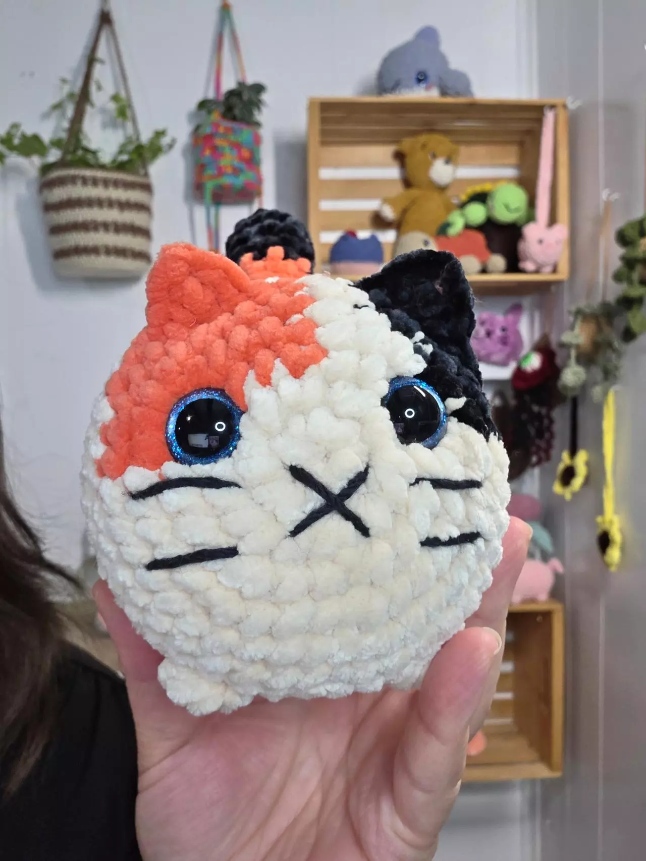 plant/Calico Cat Loaf cat handmade Crochet plushie-0
