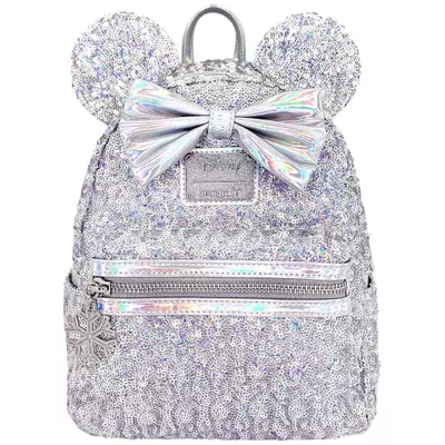 heat_pack/Loungefly Disney Minnie Mouse Silver Holographic Sequin Mini Backpack-0-thumbnail