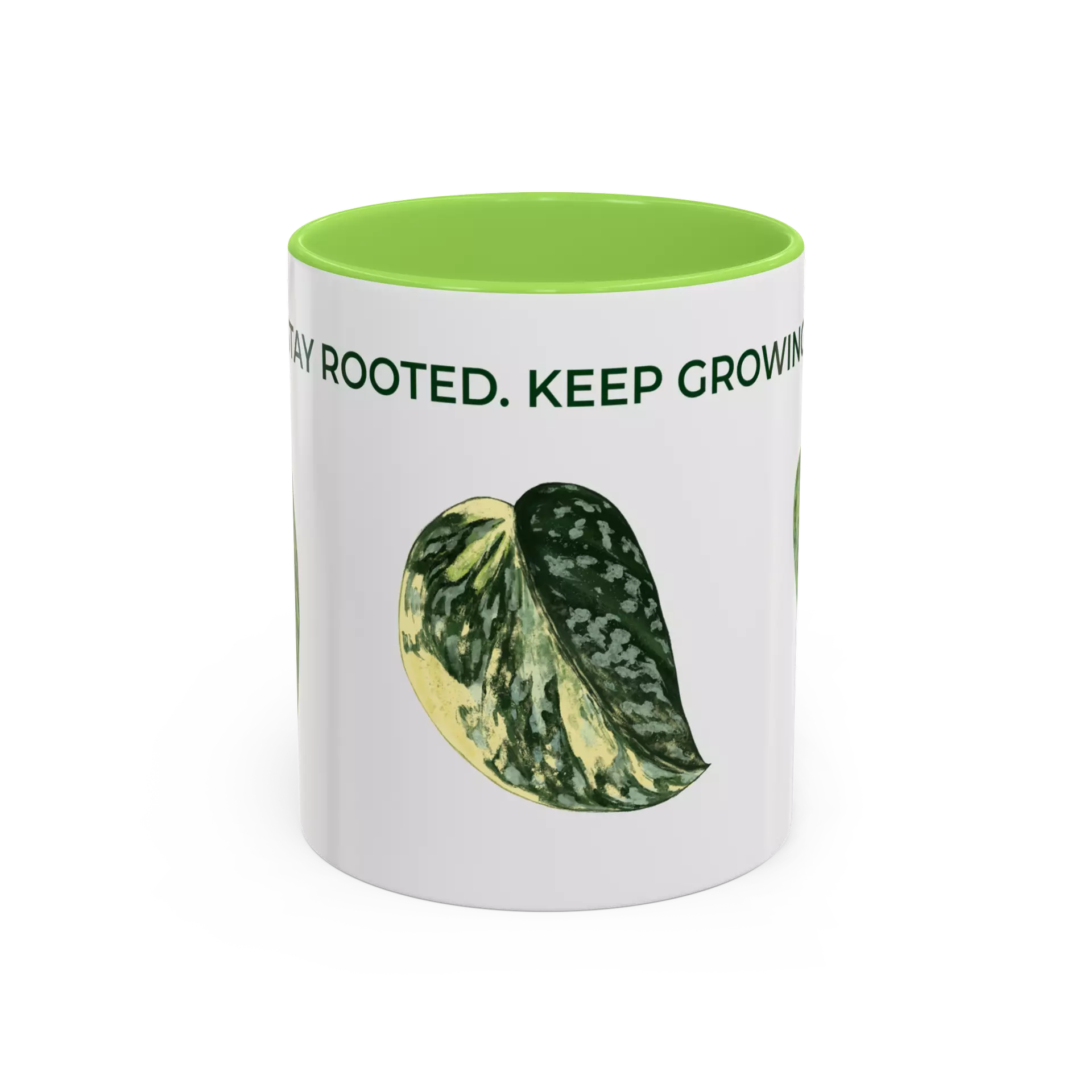 plant/Stay Rooted. Keep Growing Mug - LIGHT GREEN-0