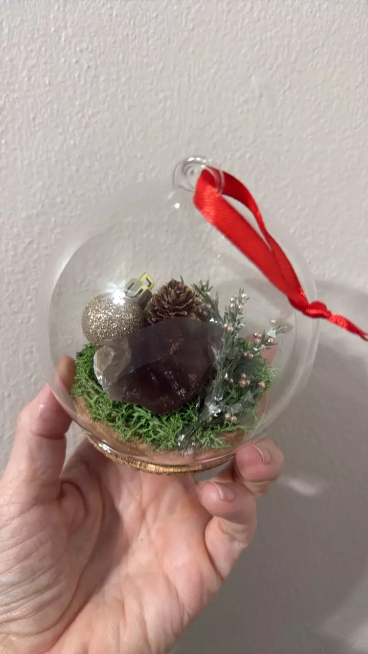 plant/Glass Christmas Dome Ornament-0