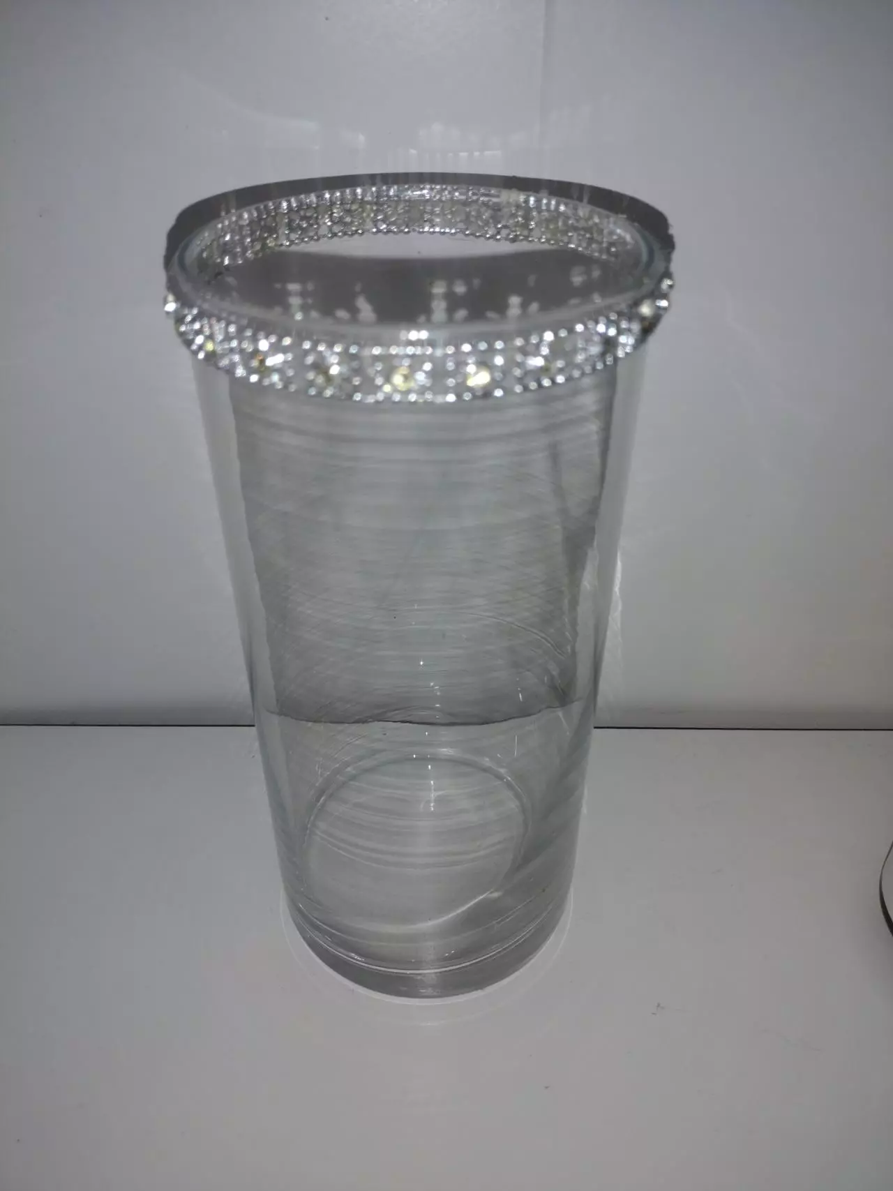 plant/Glass Vase with Jewel Rim-1