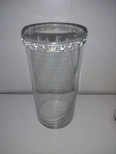 plant/Glass Vase with Jewel Rim-1-thumbnail