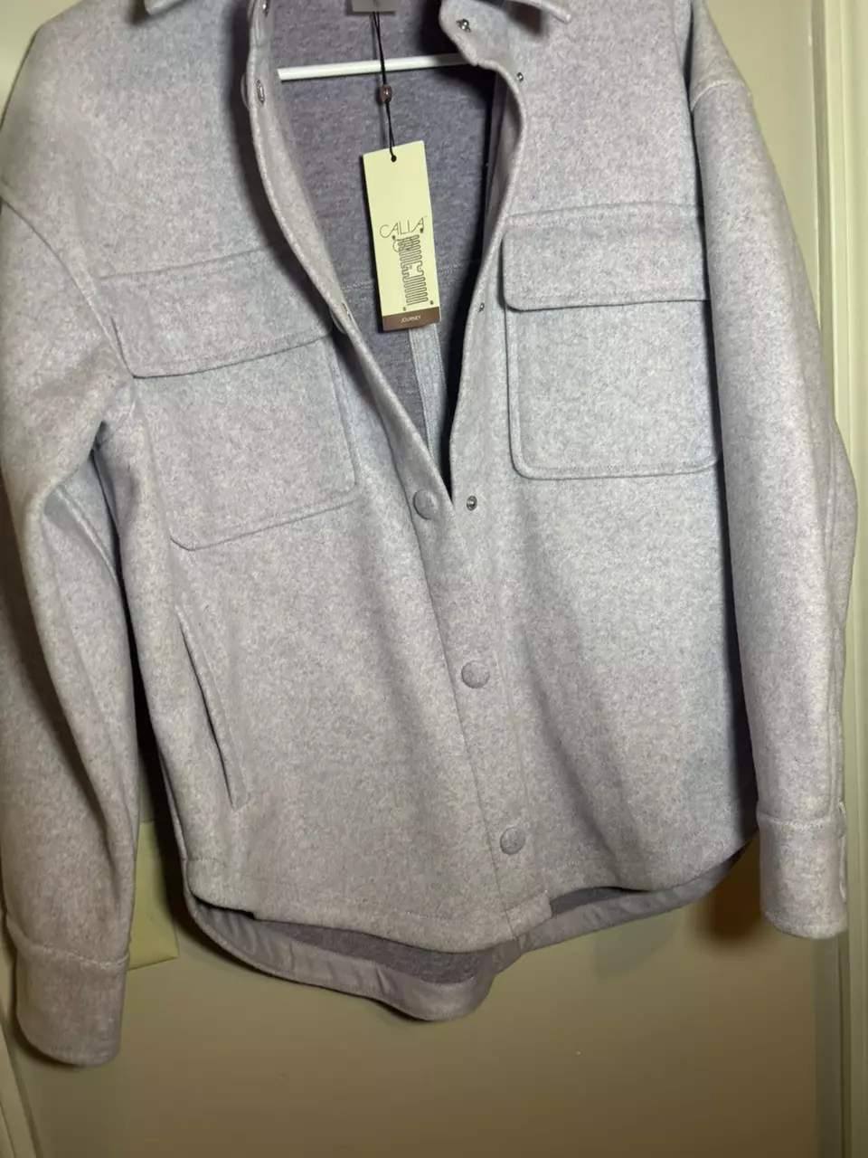 plant/CALIA Women’s Patch Pocket Shacket – Size Small – Metal Lilly – NWT $110-0