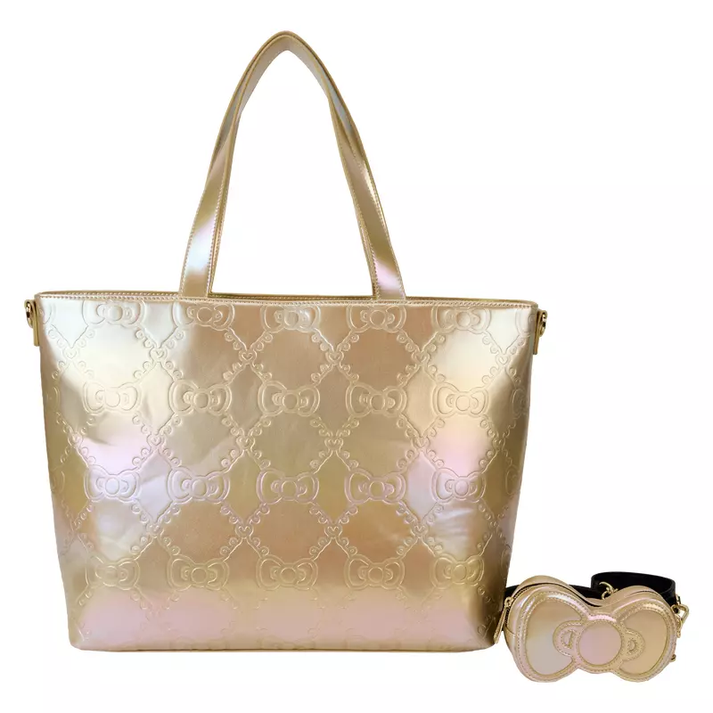 plant/Hello Kitty 50th Anniversary Metallic Gold Tote Bag With Coin Bag-0
