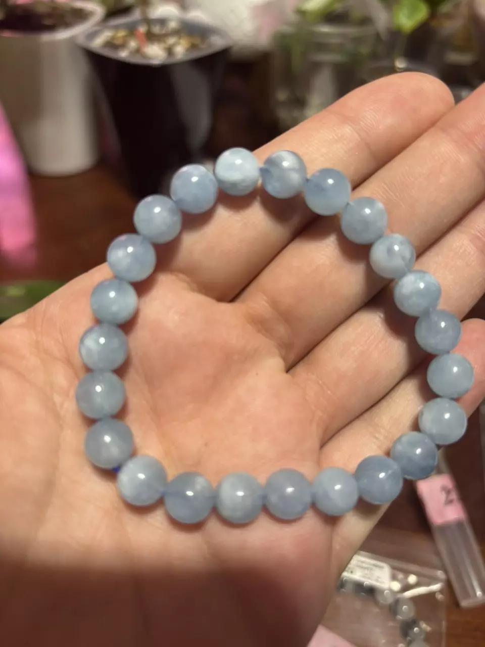 plant/#227 Aquamarine 8mm bracelet-0