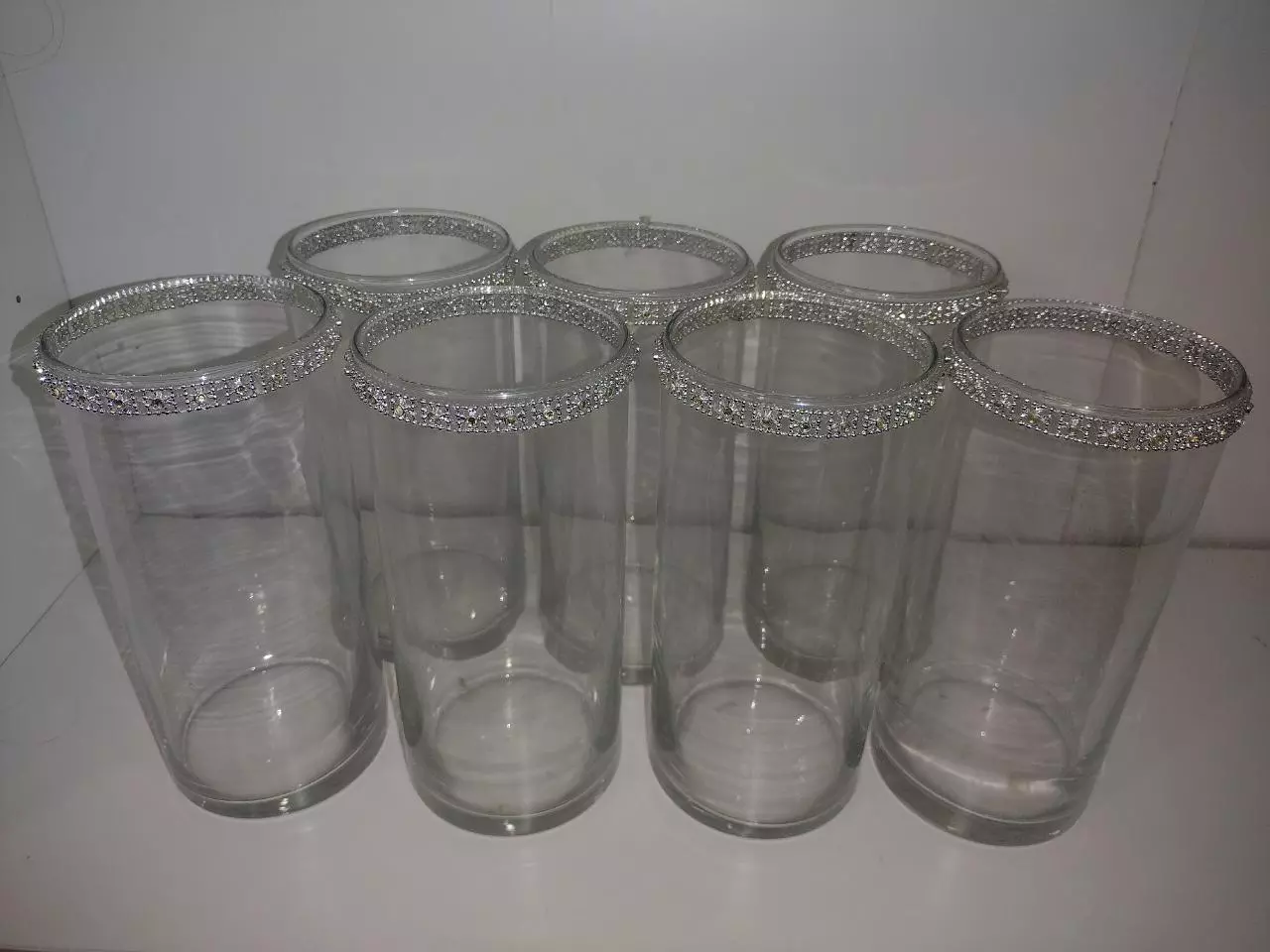 plant/Glass Vase with Jewel Rim-0